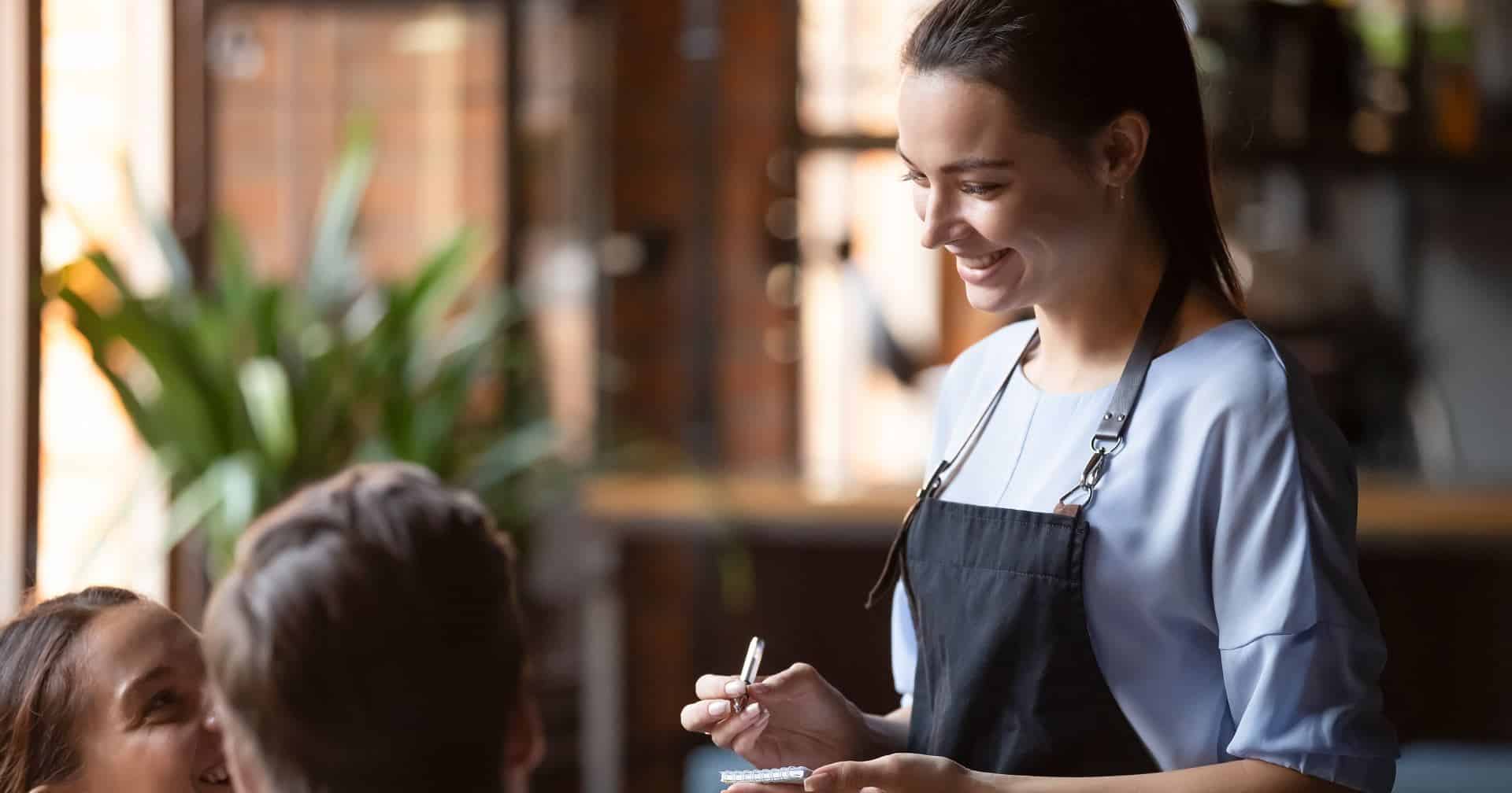 happy smiley waitress