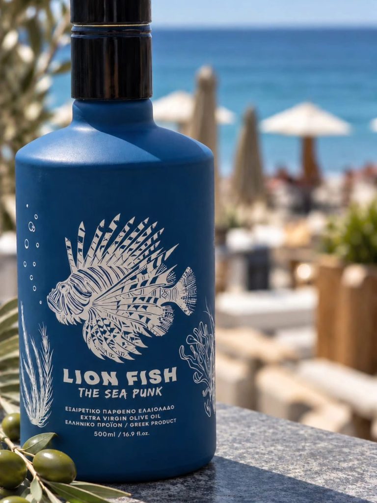 Lion Fish – The Sea Punk: Το ελαιόλαδο από τη Σητεία με την ανατρεπτική ετικέτα - FlagInLife
